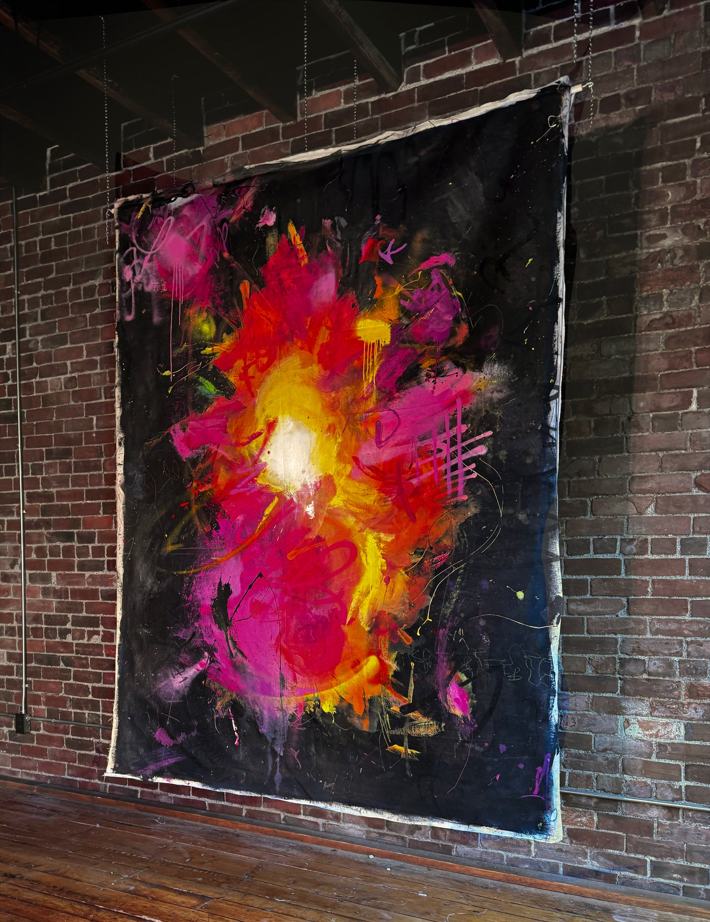 "BRACE FOR IMPACT" Abstract composition (unstetched canvas)