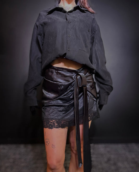 Upcycled Layered Satin Skirt